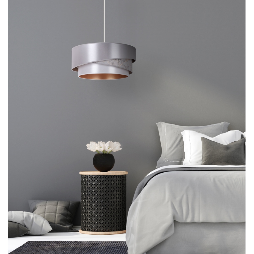 Duolla - Lámpara colgante KOBO 1xE27/15W/230V diá. 45 cm plata/dorado