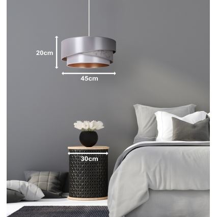 Duolla - Lámpara colgante KOBO 1xE27/15W/230V diá. 45 cm plata/dorado