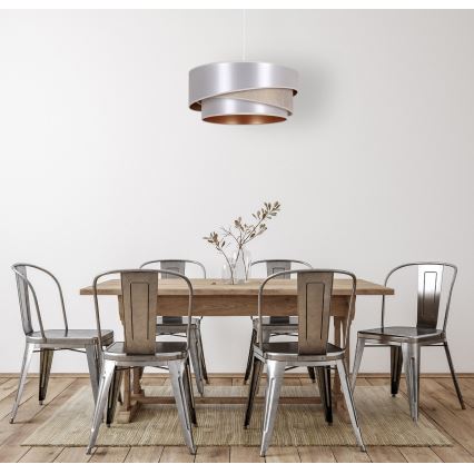 Duolla - Lámpara colgante KOBO 1xE27/15W/230V diá. 45 cm plata/dorado