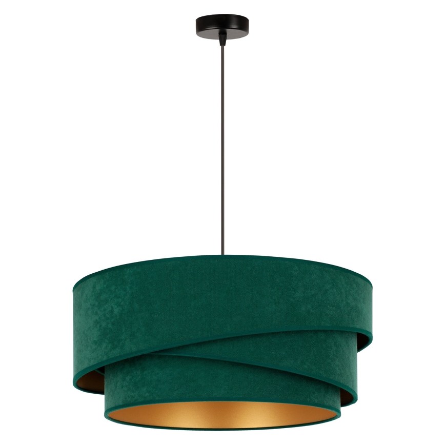 Duolla - Lámpara colgante KOBO 1xE27/15W/230V diá. 45 cm verde/dorado