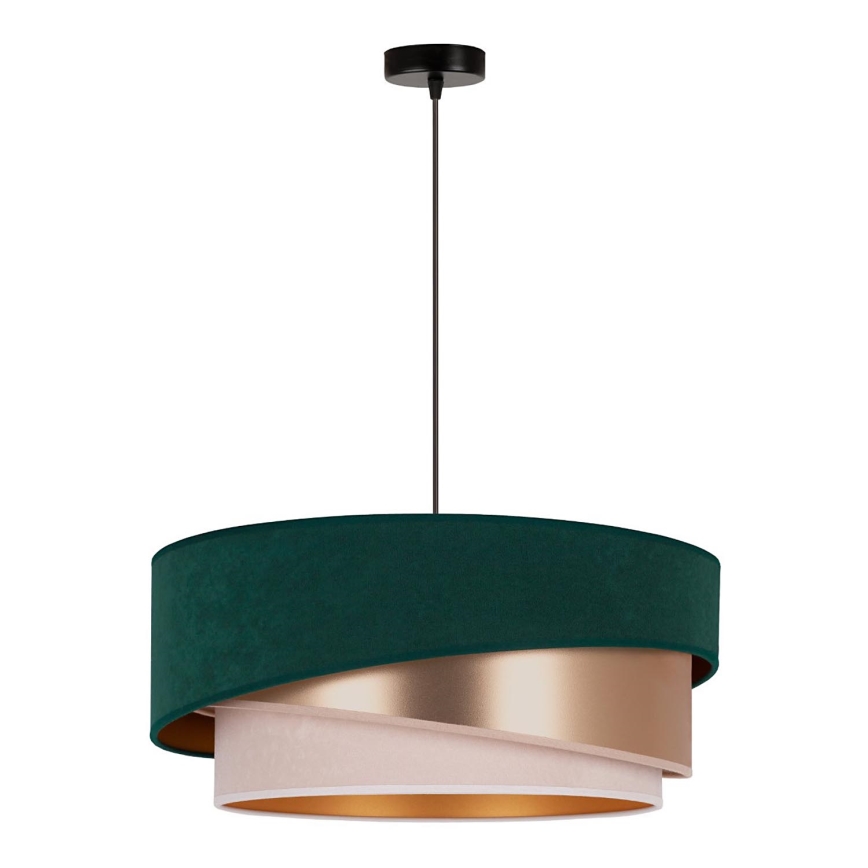 Duolla - Lámpara colgante KOBO 1xE27/15W/230V diá. 45 cm verde/dorado rosa/color crema