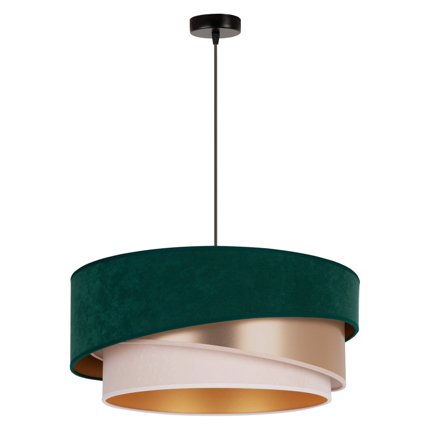 Duolla - Lámpara colgante KOBO 1xE27/15W/230V diá. 45 cm verde/dorado rosa/color crema