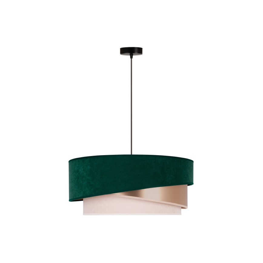 Duolla - Lámpara colgante KOBO 1xE27/15W/230V diá. 45 cm verde/dorado rosa/color crema