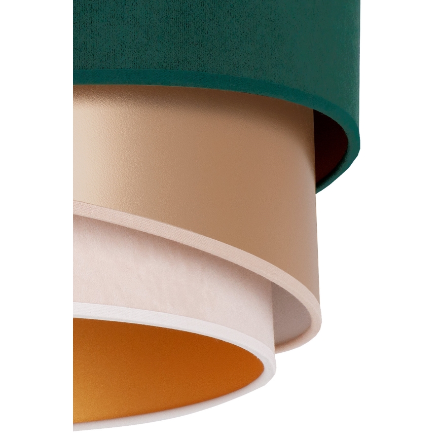 Duolla - Lámpara colgante KOBO 1xE27/15W/230V diá. 45 cm verde/dorado rosa/color crema
