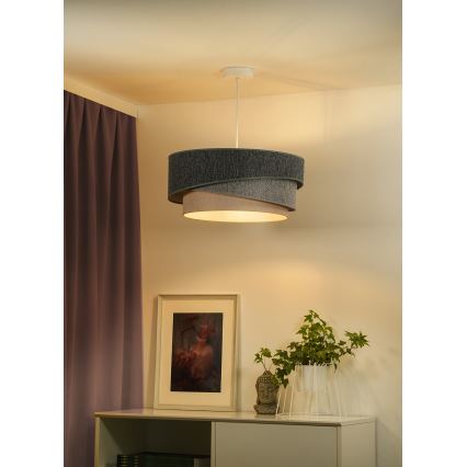 Duolla - Lámpara colgante KOBO ECO RECYCLING 1xE27/15W/230V diá. 45 cm verde/gris/color crema