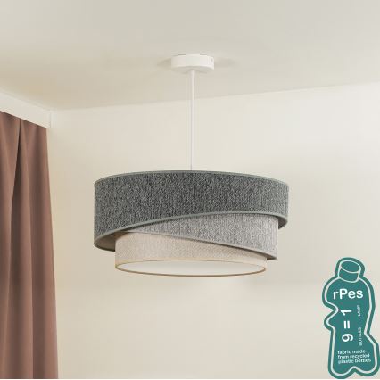 Duolla - Lámpara colgante KOBO ECO RECYCLING 1xE27/15W/230V diá. 45 cm verde/gris/color crema