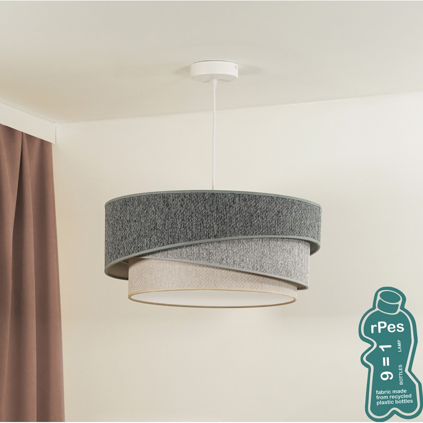 Duolla - Lámpara colgante KOBO ECO RECYCLING 1xE27/15W/230V diá. 45 cm verde/gris/color crema