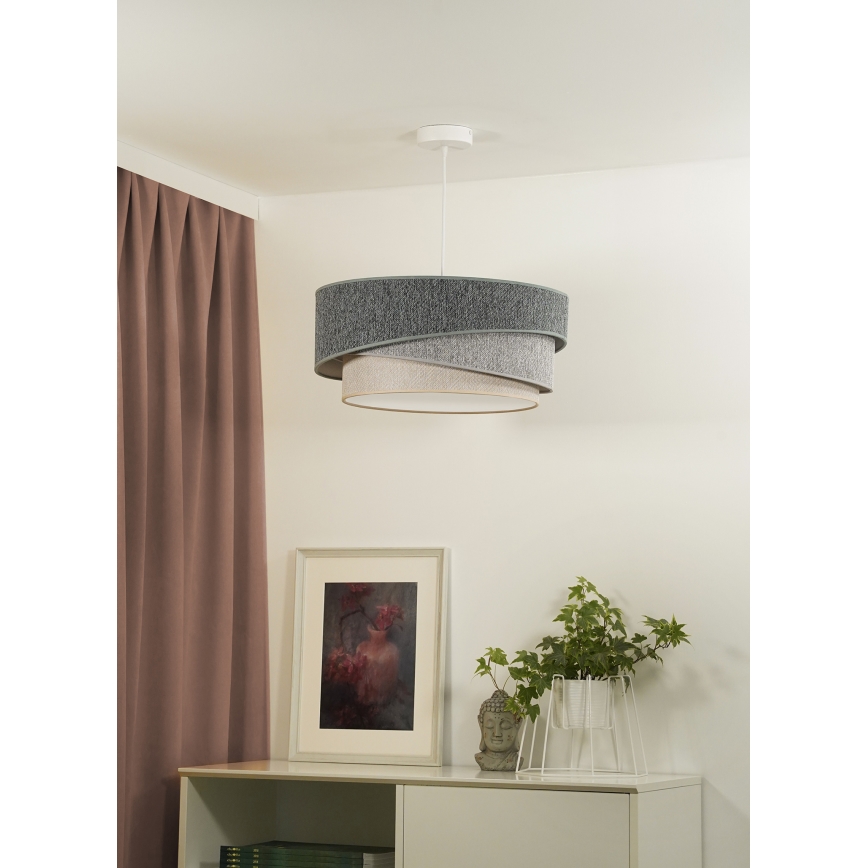 Duolla - Lámpara colgante KOBO ECO RECYCLING 1xE27/15W/230V diá. 45 cm verde/gris/color crema