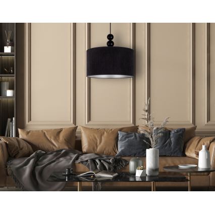 Duolla - Lámpara colgante LYON 1xE27/15W/230V diá. 40 cm negro