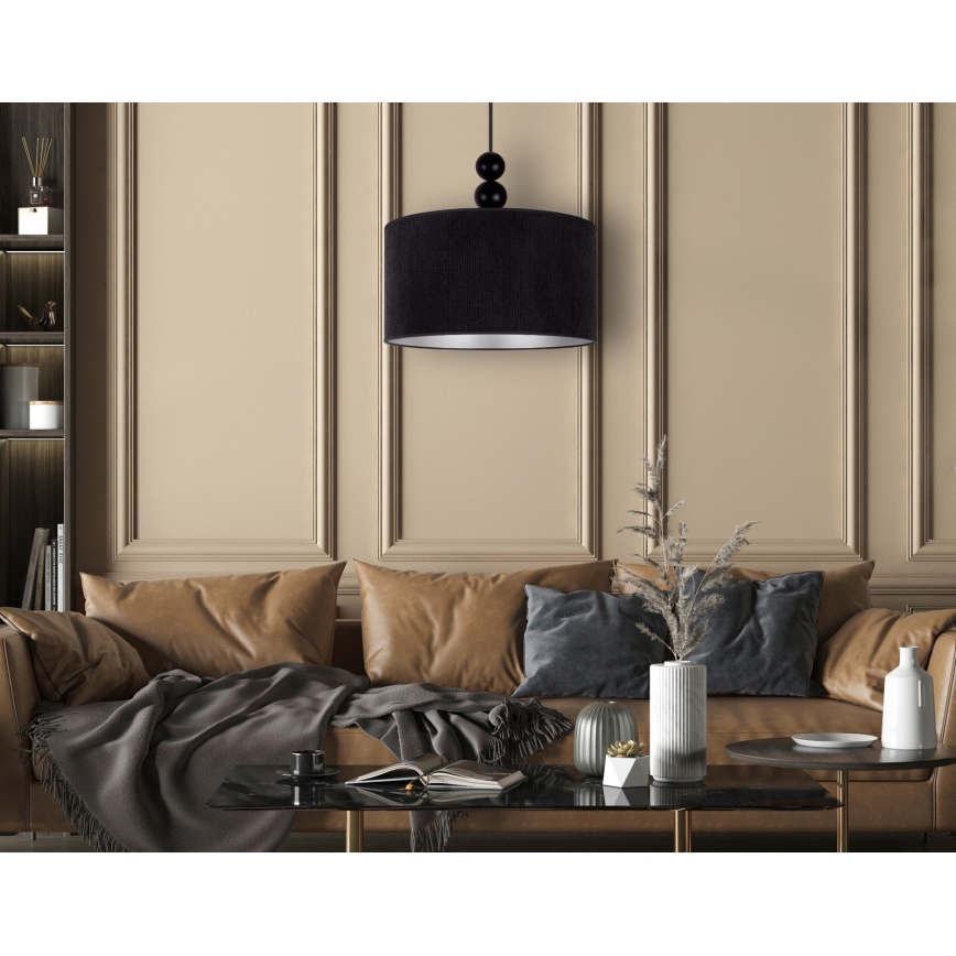 Duolla - Lámpara colgante LYON 1xE27/15W/230V diá. 40 cm negro