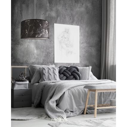 Duolla - Lámpara colgante MARBLE 1xE27/40W/230V diá. 45 cm negro/blanco