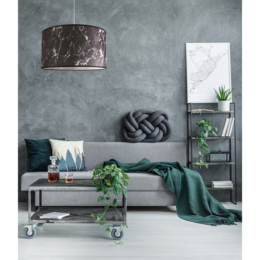 Duolla - Lámpara colgante MARBLE 1xE27/40W/230V diá. 45 cm negro/blanco