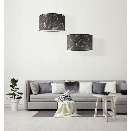 Duolla - Lámpara colgante MARBLE 1xE27/40W/230V diá. 45 cm negro/blanco