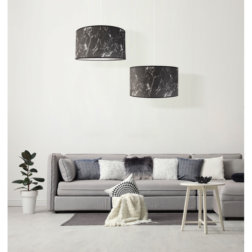 Duolla - Lámpara colgante MARBLE 1xE27/40W/230V diá. 45 cm negro/blanco