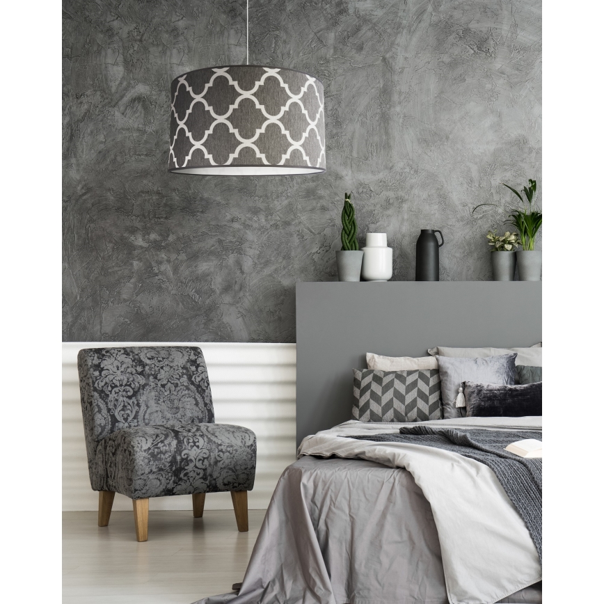 Duolla - Lámpara colgante MAROKO 1xE27/40W/230V diá. 45 cm gris/blanco