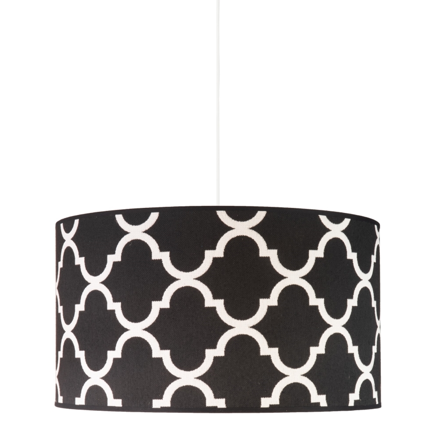 Duolla - Lámpara colgante MAROKO 1xE27/40W/230V diá. 45 cm negro/blanco