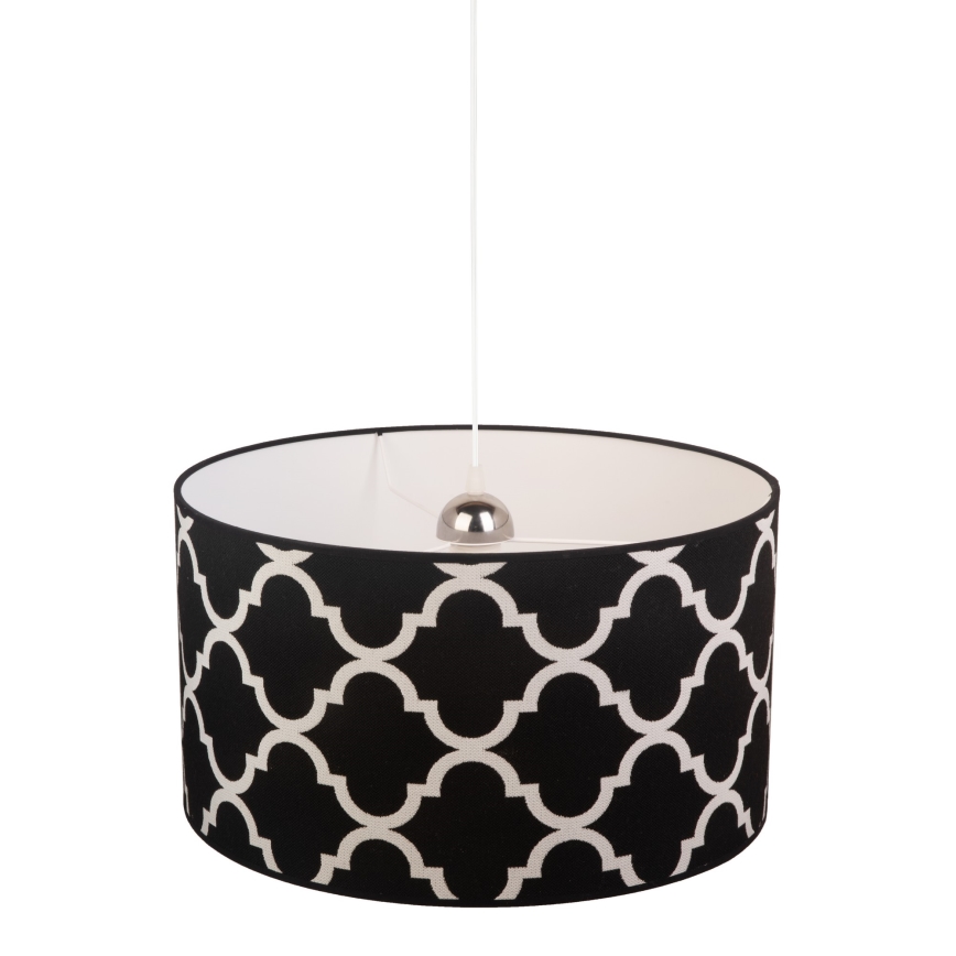 Duolla - Lámpara colgante MAROKO 1xE27/40W/230V diá. 45 cm negro/blanco