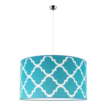 Duolla - Lámpara colgante MAROKO 1xE27/40W/230V diá. 45 cm turquesa/blanco