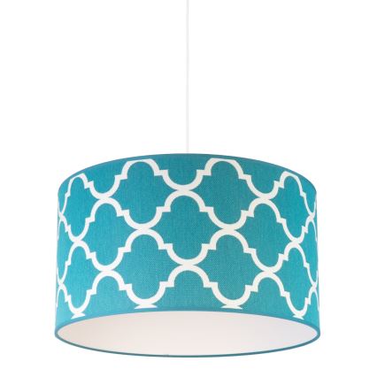 Duolla - Lámpara colgante MAROKO 1xE27/40W/230V diá. 45 cm turquesa/blanco
