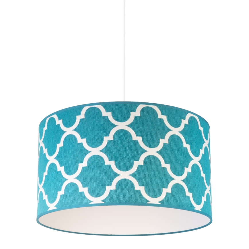 Duolla - Lámpara colgante MAROKO 1xE27/40W/230V diá. 45 cm turquesa/blanco