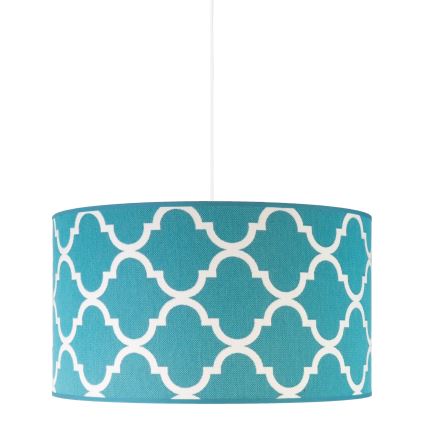 Duolla - Lámpara colgante MAROKO 1xE27/40W/230V diá. 45 cm turquesa/blanco