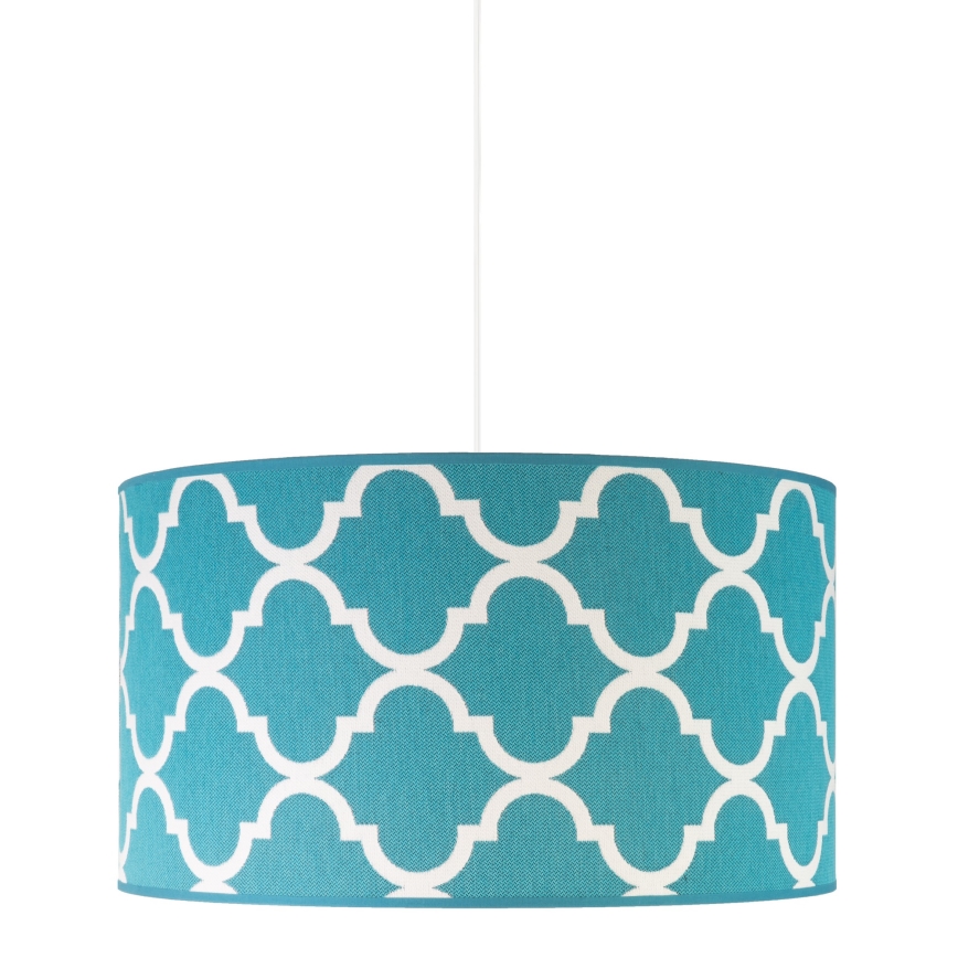 Duolla - Lámpara colgante MAROKO 1xE27/40W/230V diá. 45 cm turquesa/blanco