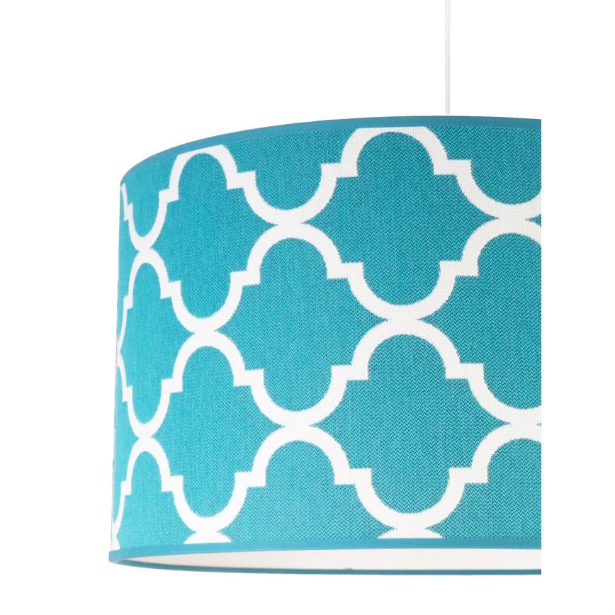 Duolla - Lámpara colgante MAROKO 1xE27/40W/230V diá. 45 cm turquesa/blanco