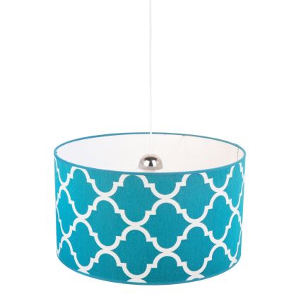 Duolla - Lámpara colgante MAROKO 1xE27/40W/230V diá. 45 cm turquesa/blanco