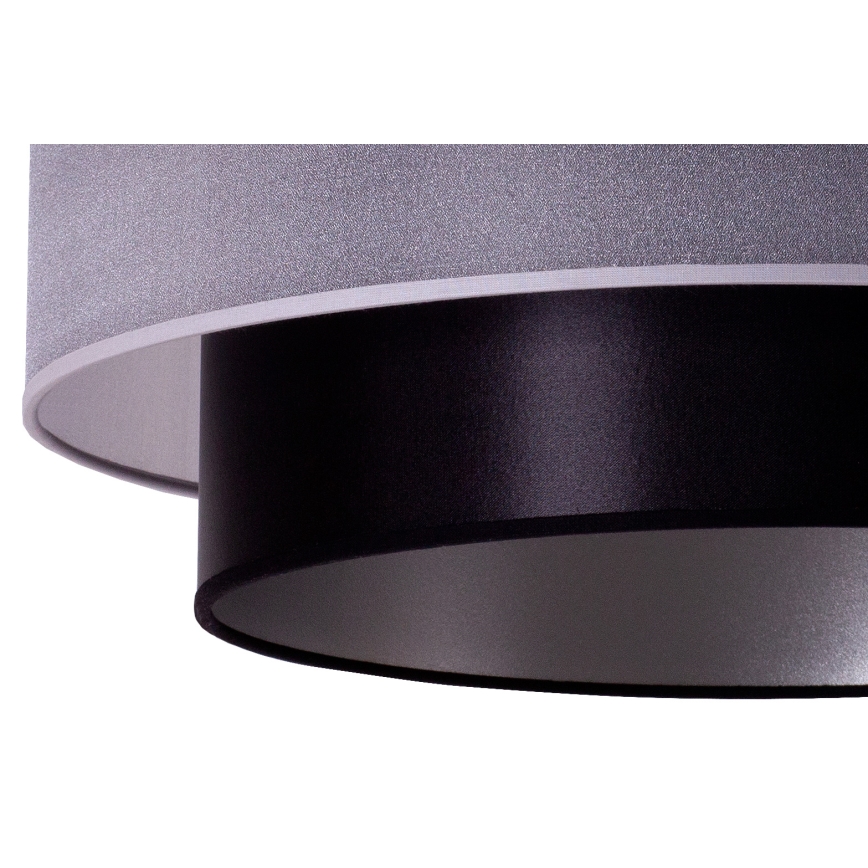 Duolla - Lámpara colgante NANTES 1xE27/15W/230V diá. 45 cm plata/negro