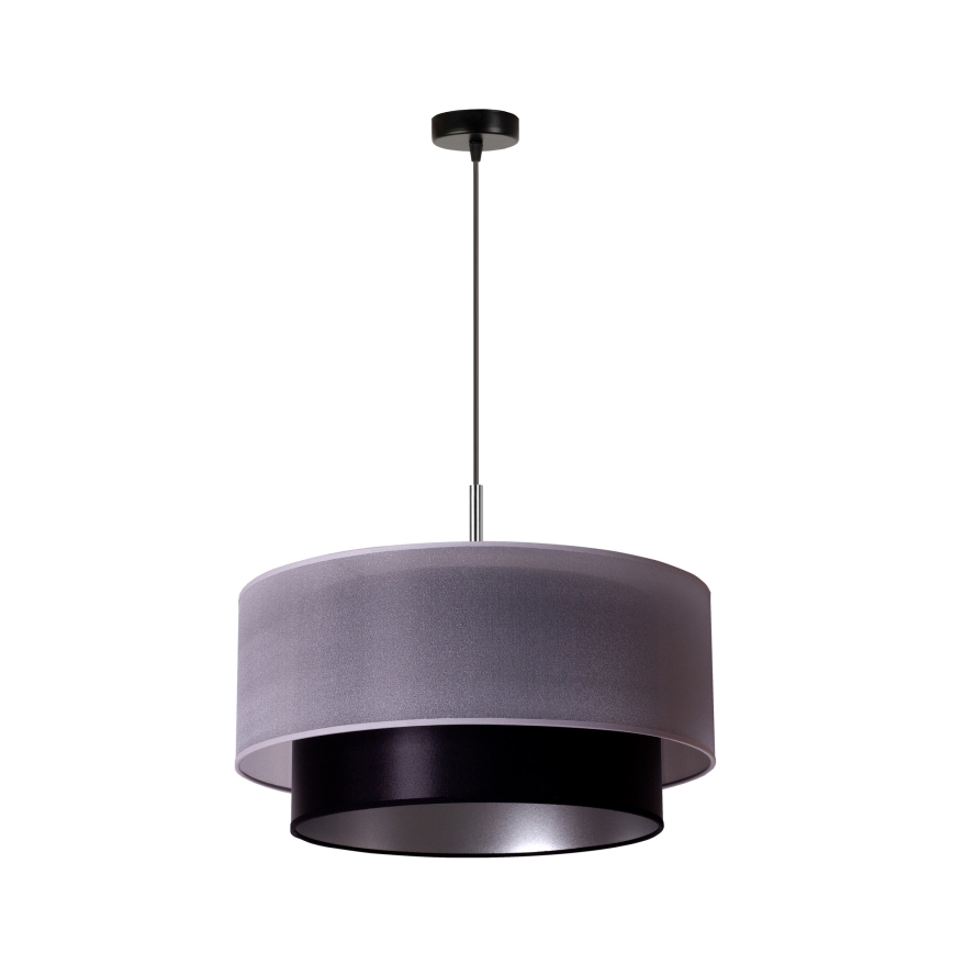 Duolla - Lámpara colgante NANTES 1xE27/15W/230V diá. 45 cm plata/negro