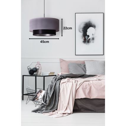 Duolla - Lámpara colgante NANTES 1xE27/15W/230V diá. 45 cm plata/negro