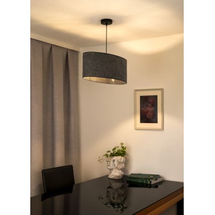 Duolla - Lámpara colgante OVAL 1xE27/15W/230V gris
