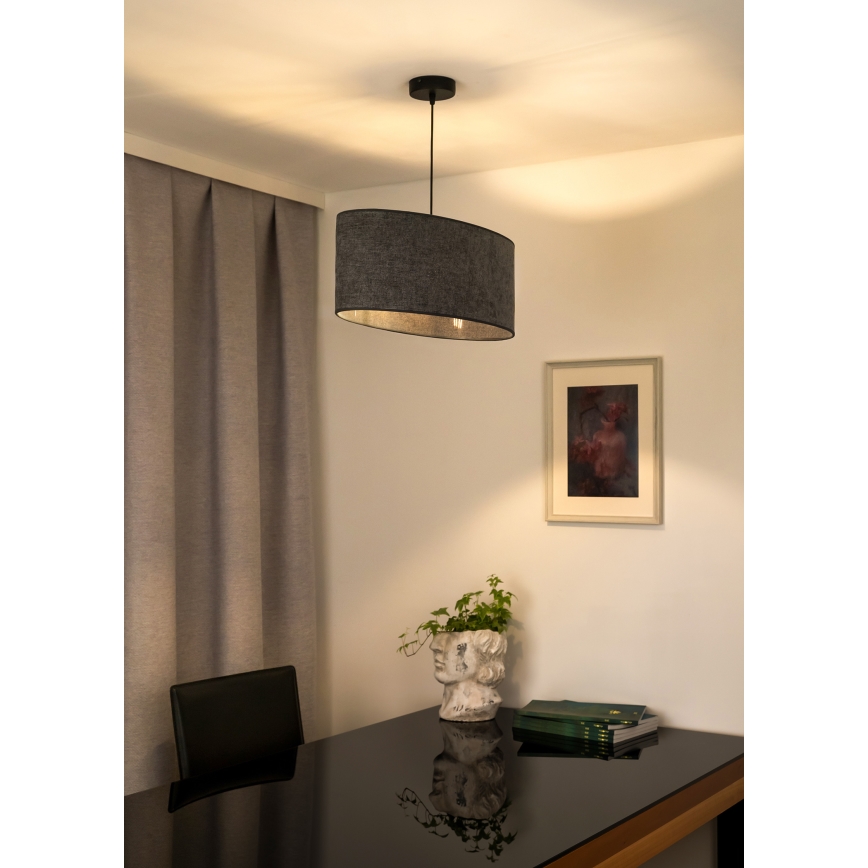 Duolla - Lámpara colgante OVAL 1xE27/15W/230V gris