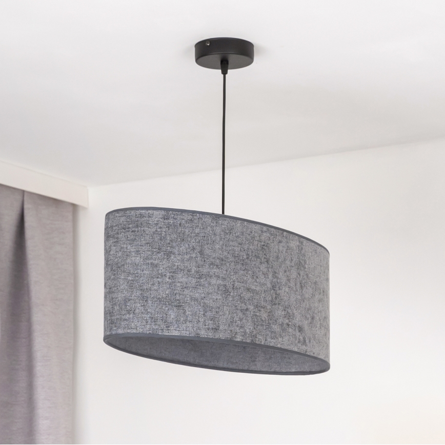 Duolla - Lámpara colgante OVAL 1xE27/15W/230V gris