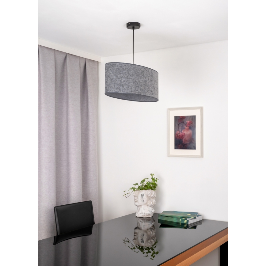 Duolla - Lámpara colgante OVAL 1xE27/15W/230V gris