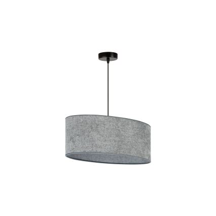 Duolla - Lámpara colgante OVAL 1xE27/15W/230V gris