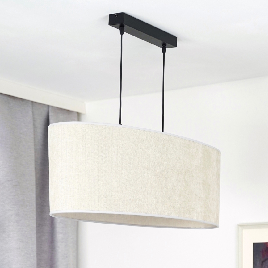 Duolla - Lámpara colgante OVAL 2xE27/15W/230V gris