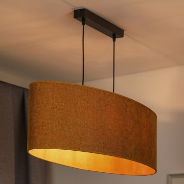 Duolla - Lámpara colgante OVAL 2xE27/15W/230V marrón