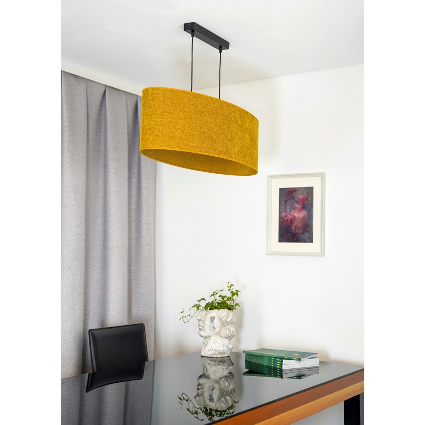 Duolla - Lámpara colgante OVAL 2xE27/15W/230V marrón