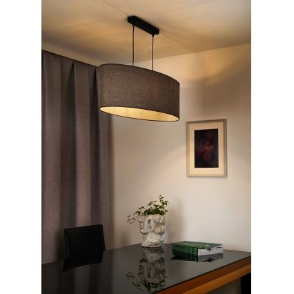 Duolla - Lámpara colgante OVAL 2xE27/15W/230V marrón