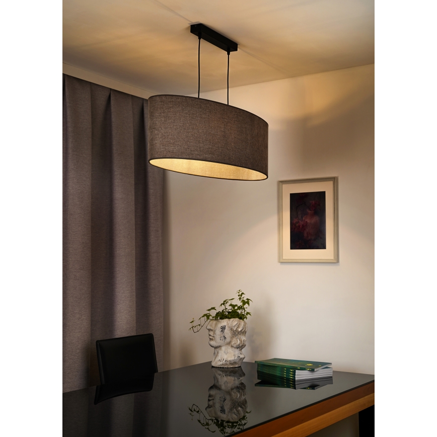 Duolla - Lámpara colgante OVAL 2xE27/15W/230V marrón