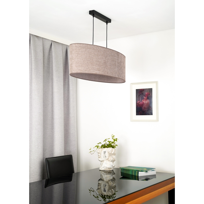 Duolla - Lámpara colgante OVAL 2xE27/15W/230V marrón