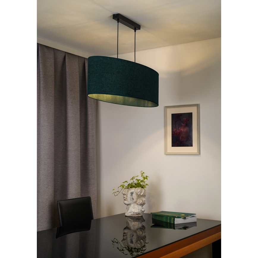 Duolla - Lámpara colgante OVAL 2xE27/15W/230V verde