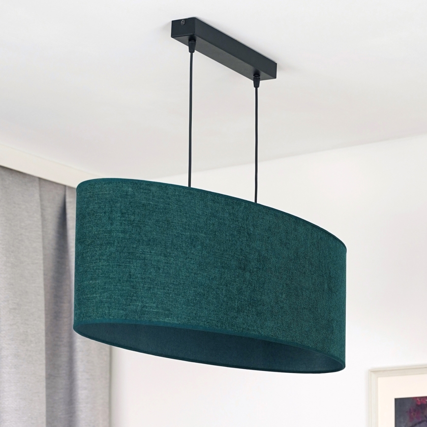 Duolla - Lámpara colgante OVAL 2xE27/15W/230V verde