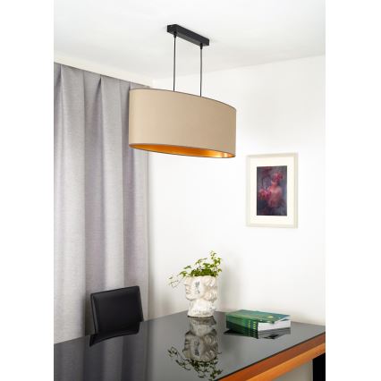 Duolla - Lámpara colgante OVAL VEGAN 2xE27/15W/230V beige