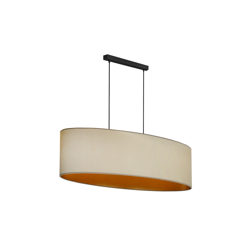 Duolla - Lámpara colgante OVAL VEGAN 2xE27/15W/230V beige
