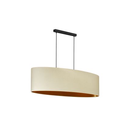 Duolla - Lámpara colgante OVAL VEGAN 2xE27/15W/230V color crema