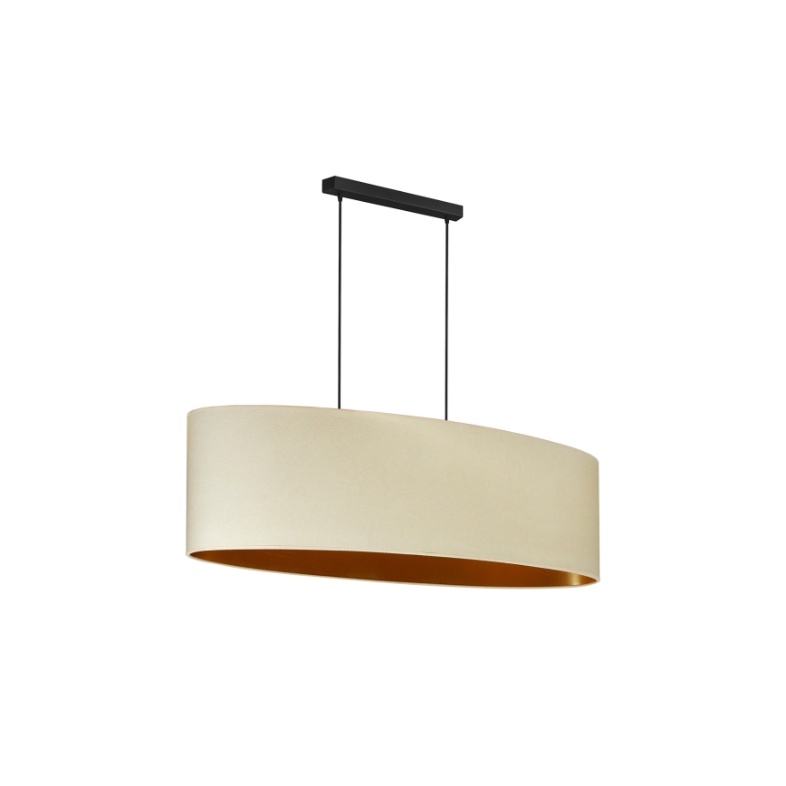 Duolla - Lámpara colgante OVAL VEGAN 2xE27/15W/230V color crema