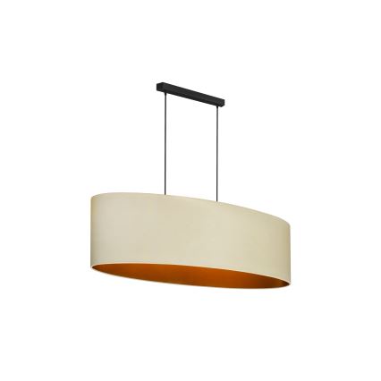 Duolla - Lámpara colgante OVAL VEGAN 2xE27/15W/230V color crema