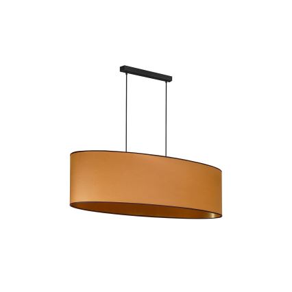 Duolla - Lámpara colgante OVAL VEGAN 2xE27/15W/230V marrón